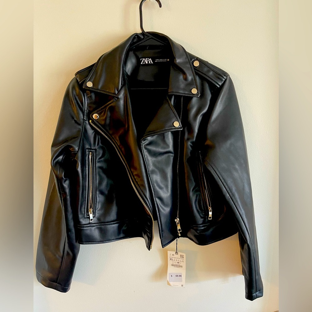 Zara Faux Leather Biker Jacket